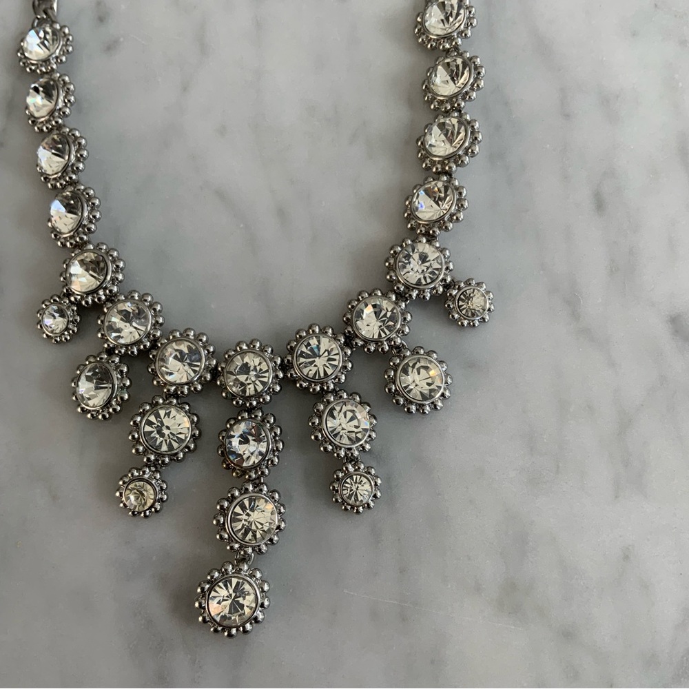 Nordstrom silver rhinestone statement necklace - Picture 4 of 4